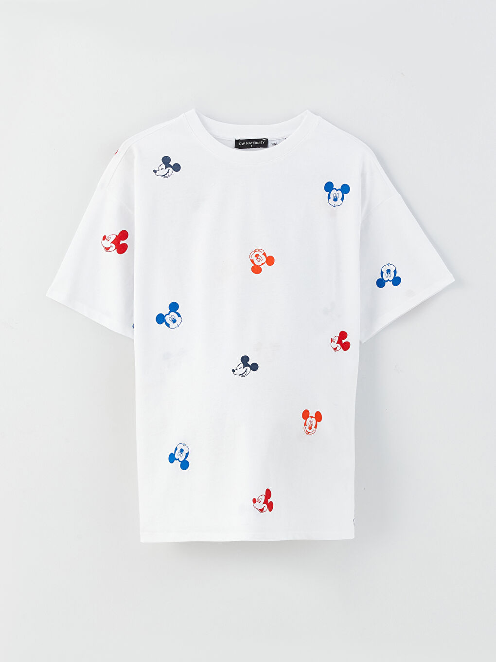 Crew Neck Mickey Mouse Patterned Short Sleeve Maternity T-Shirt -S3GP11Z8-E5X