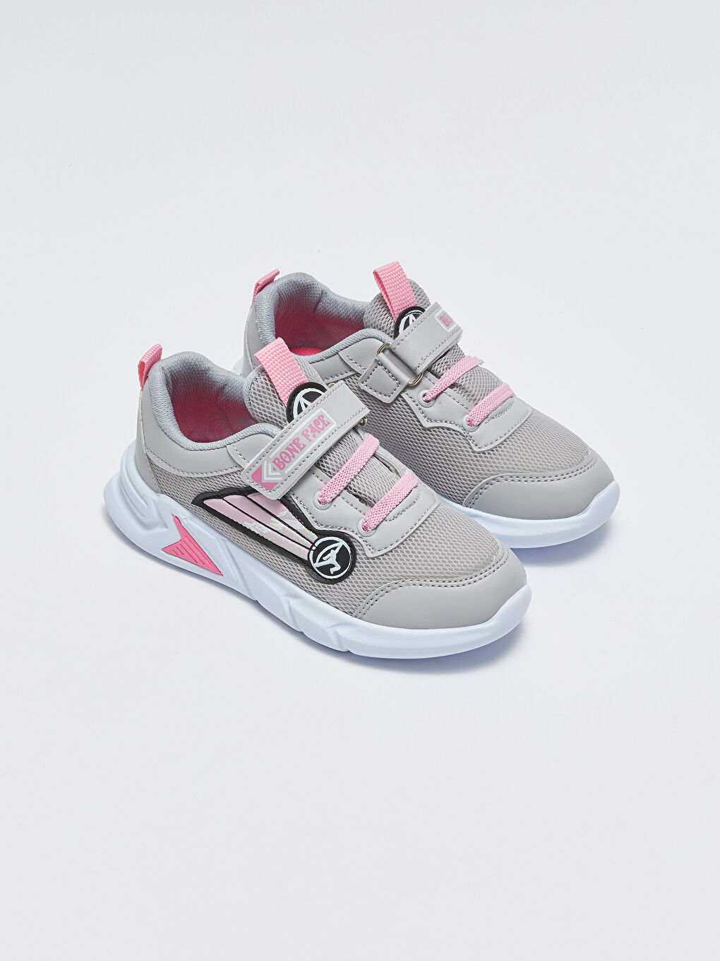 Gri Cırt Cırtlı Kız Çocuk Spor Ayakkabı