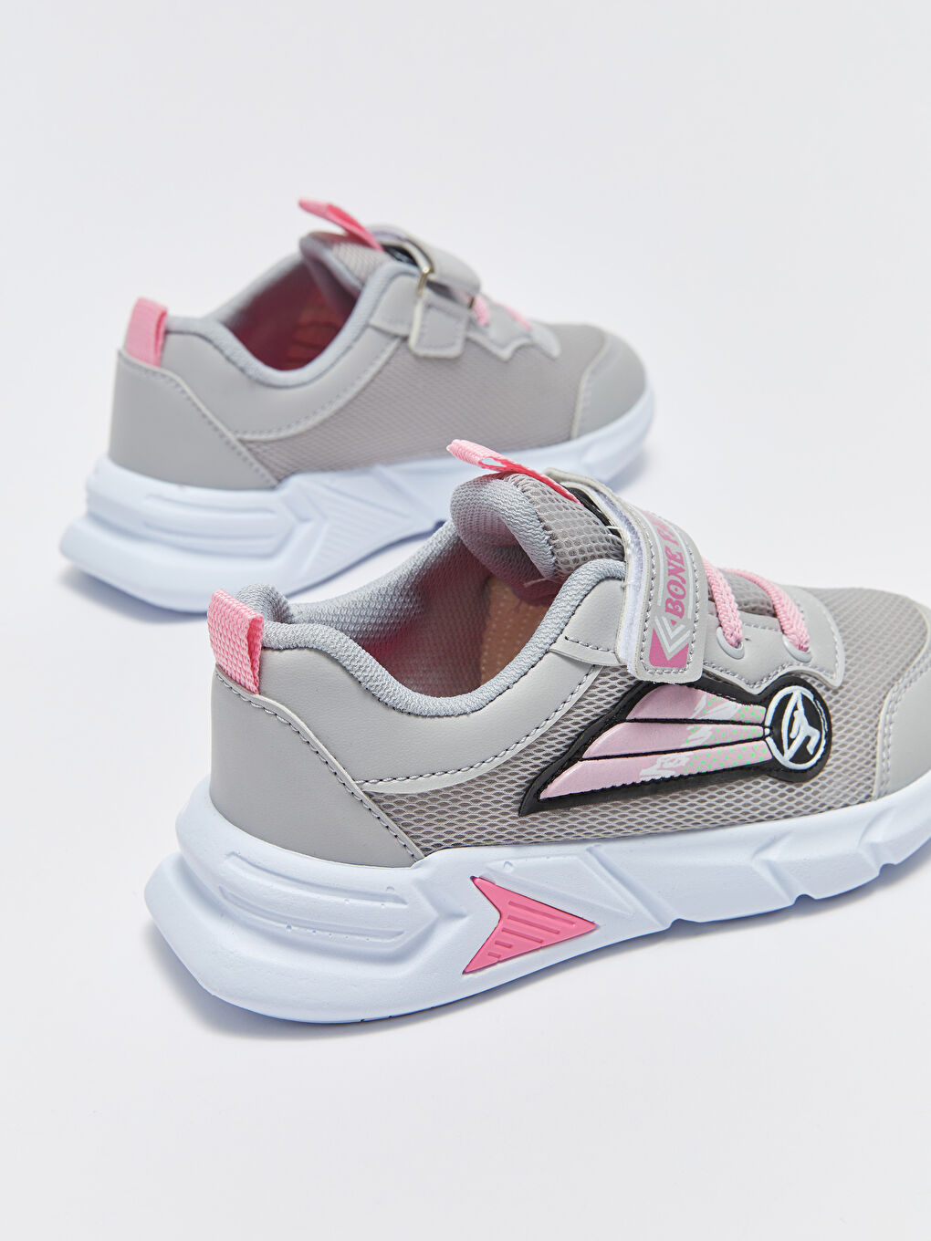 Gri Cırt Cırtlı Kız Çocuk Spor Ayakkabı-3