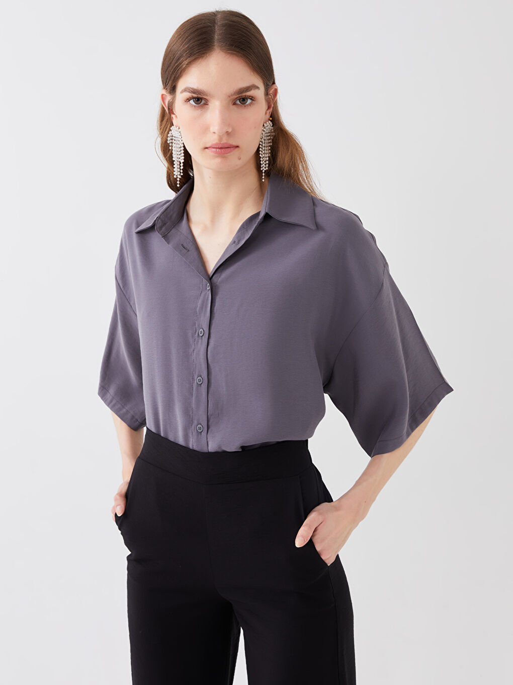 Chemise Oversize à Manches Courtes pour Femmes