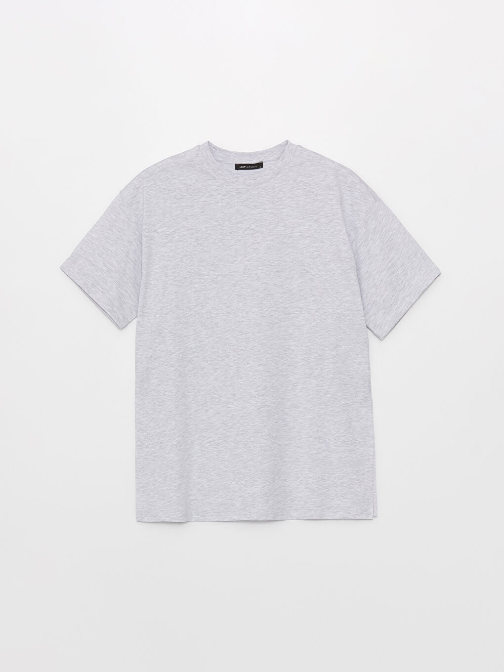 Crew Neck Plain Short Sleeve Oversize Women's T-Shirt-5