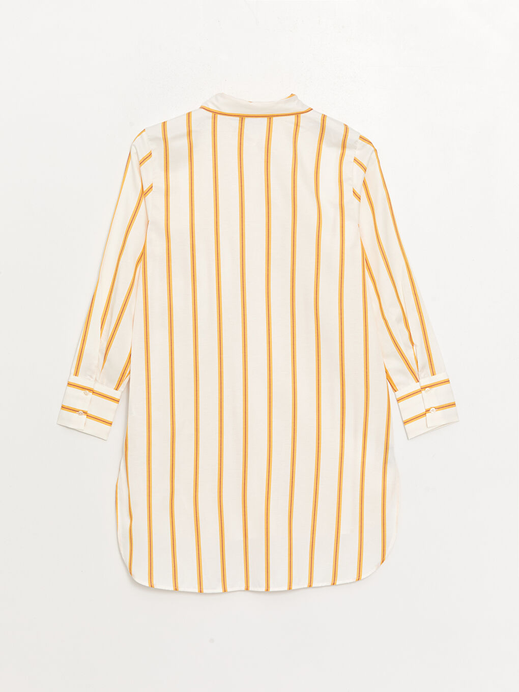 Turuncu Çizgili Kadın Gömlek Tunik-6