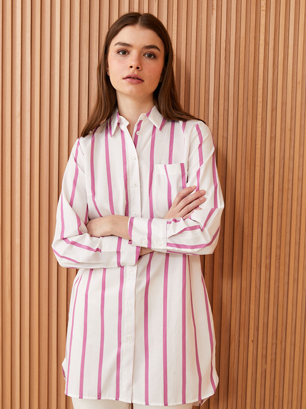 Striped Women's Shirt Tunic-1