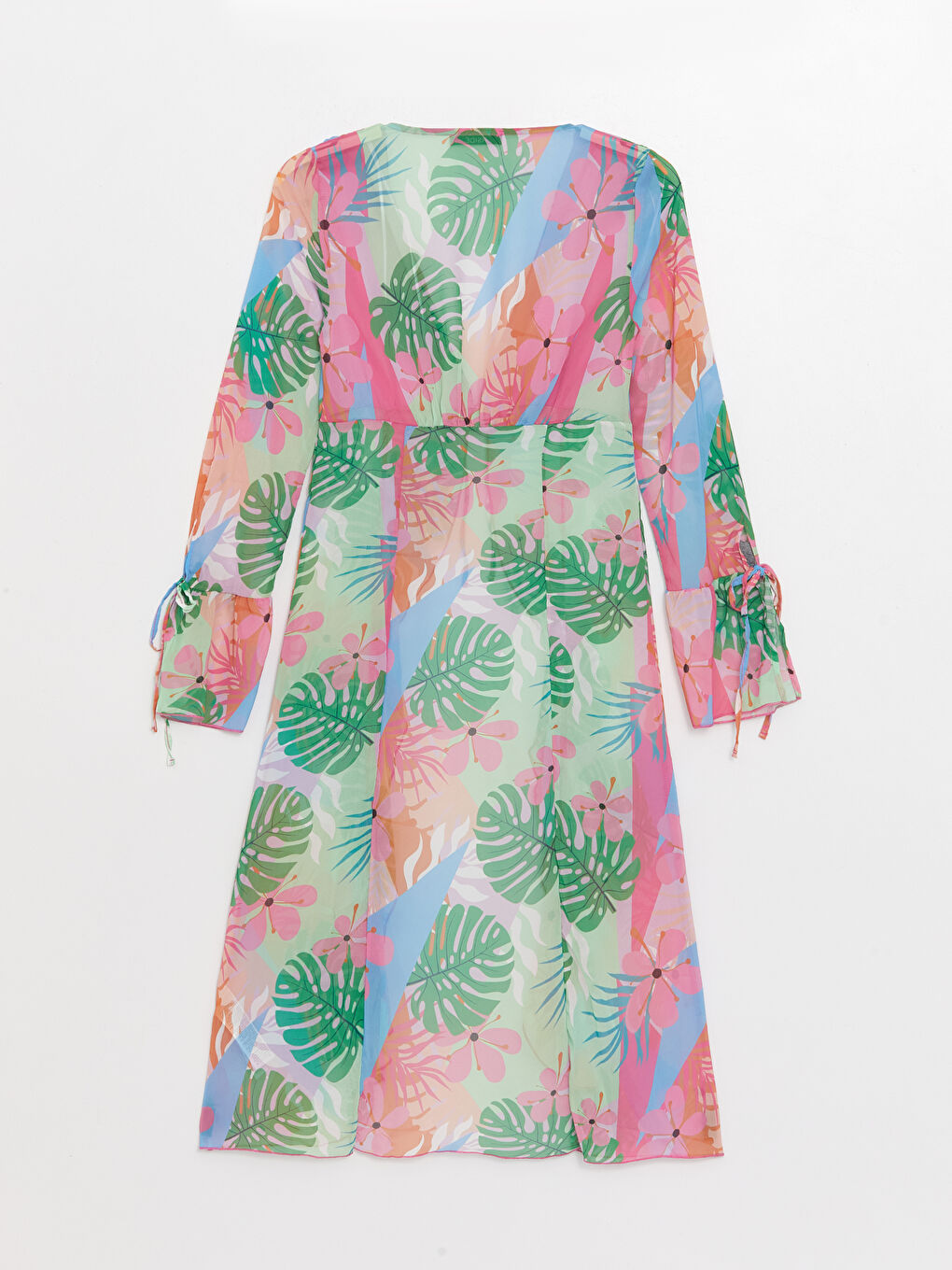 Кимоно с шалевым воротником, цветочным принтом и длинным рукавом для женщин-6