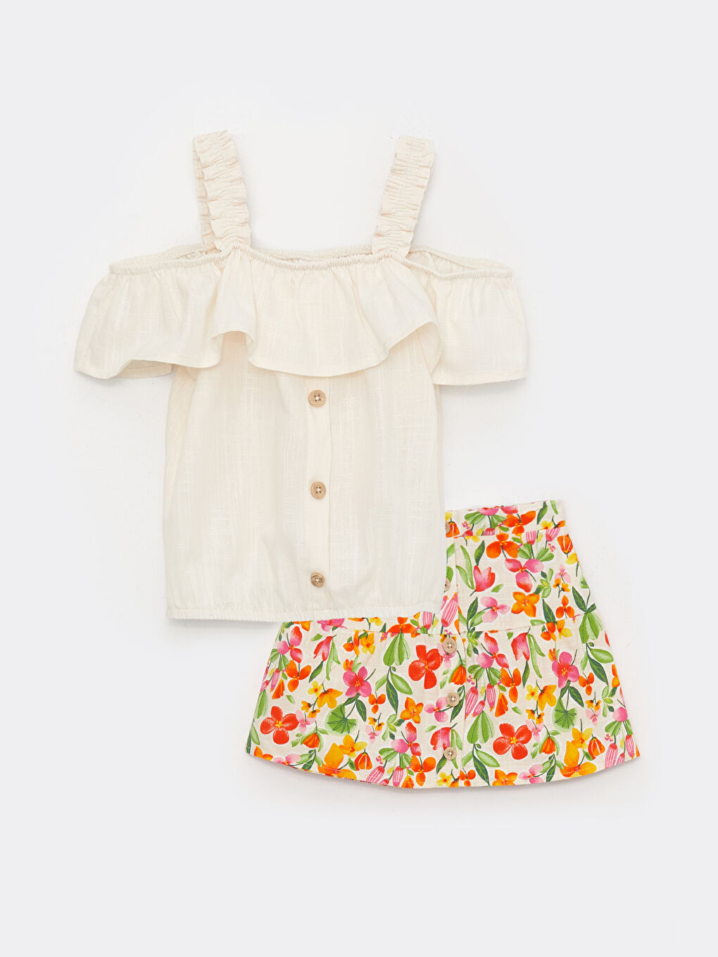Kayak Kaya Baby Girl Blouse and Skirt 2-piece Set