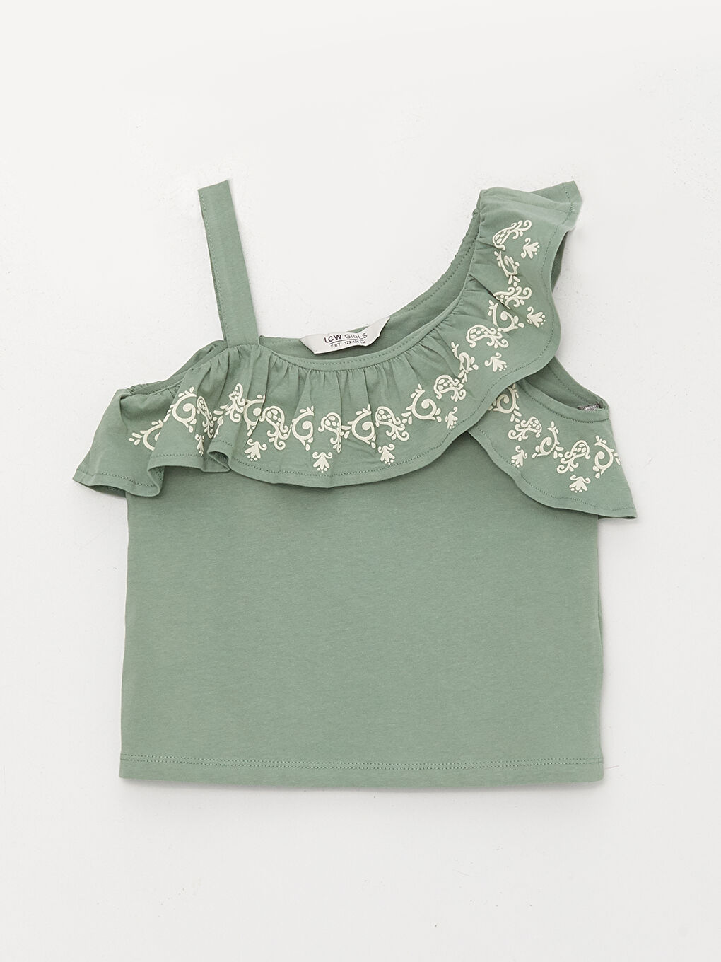 Printed Frill Detailed Girl Undershirt -S3GP55Z4-GC9