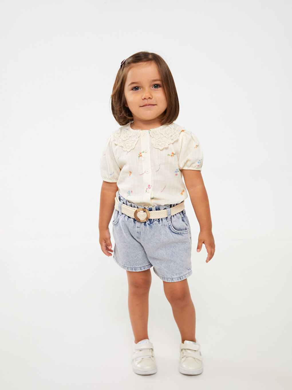 Baby Girl Jean Short With Waist Elastic