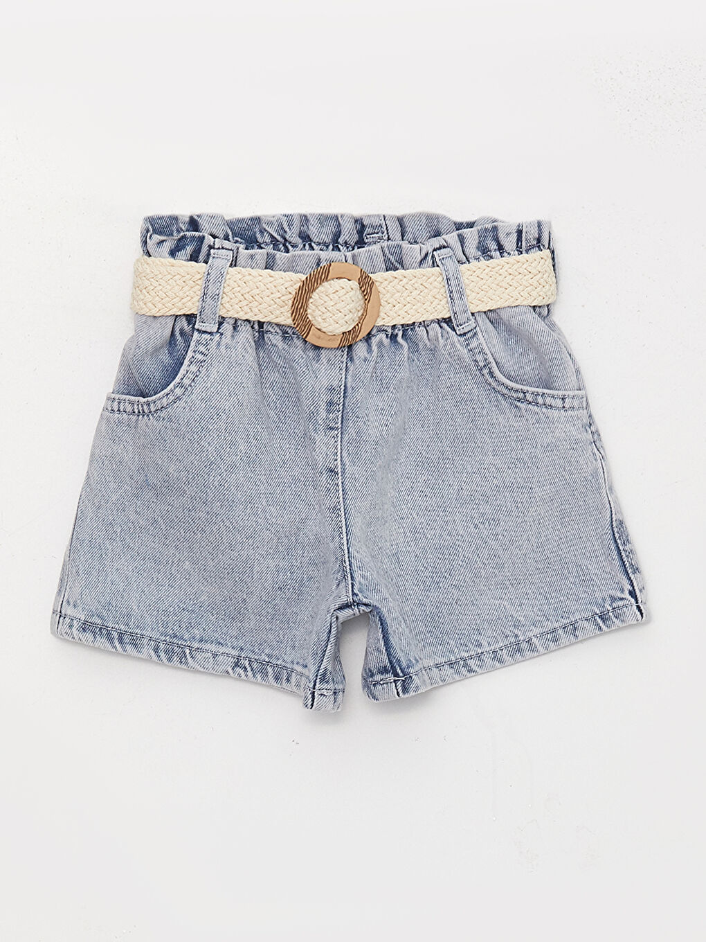 Baby Girl Jean Short With Waist Elastic-2