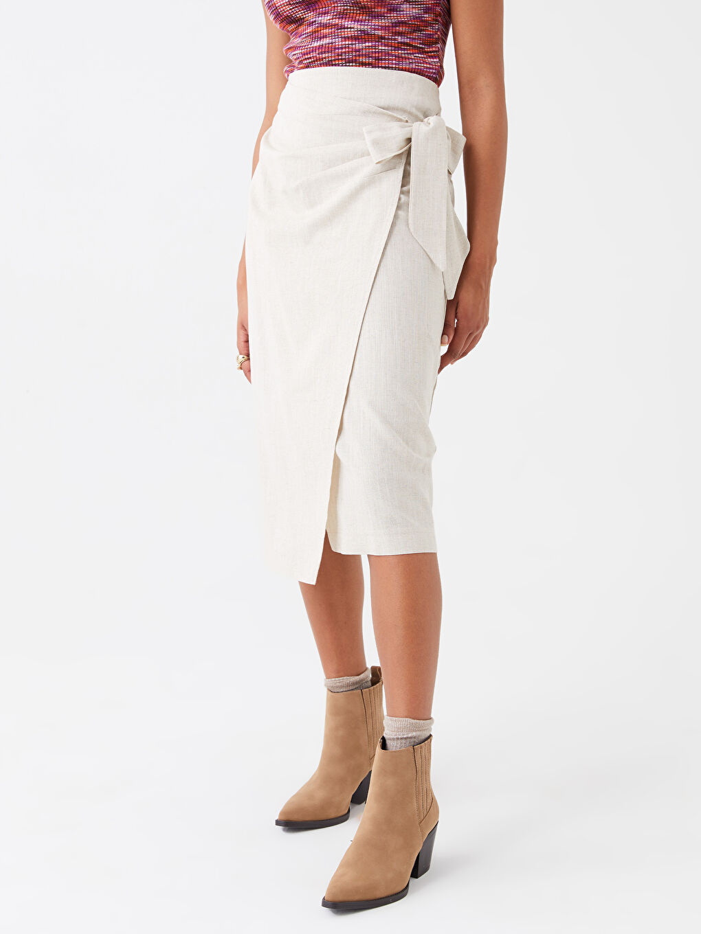 Zippered Waist Belted Women's Skirt -S3GP60Z8-SZQ