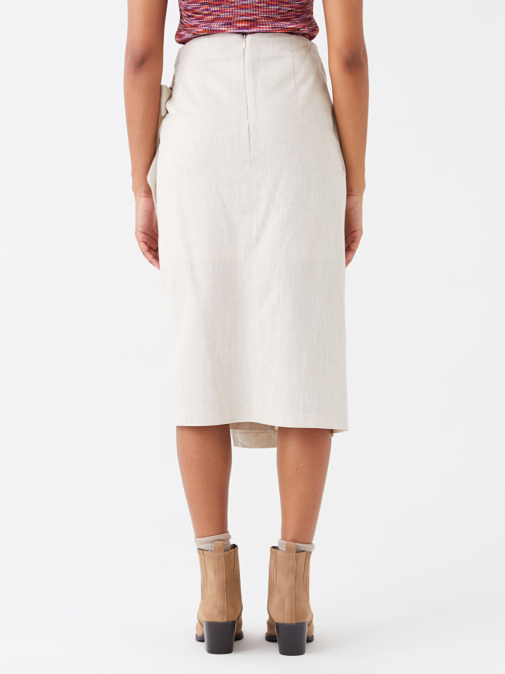 Zippered Waist Belted Women's Skirt -S3GP60Z8-SZQ