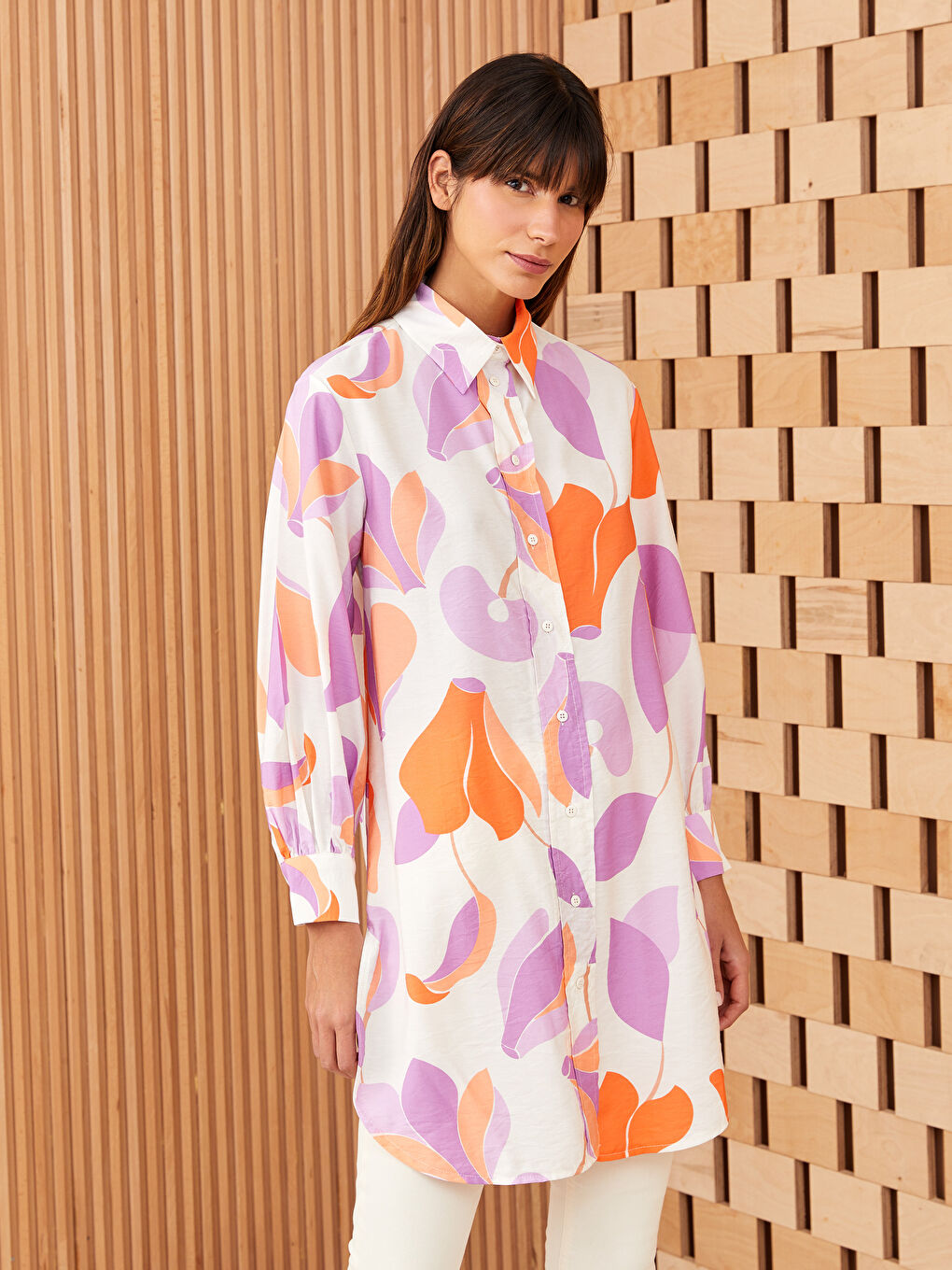 Принтті әйелдерге арналған жейде туника