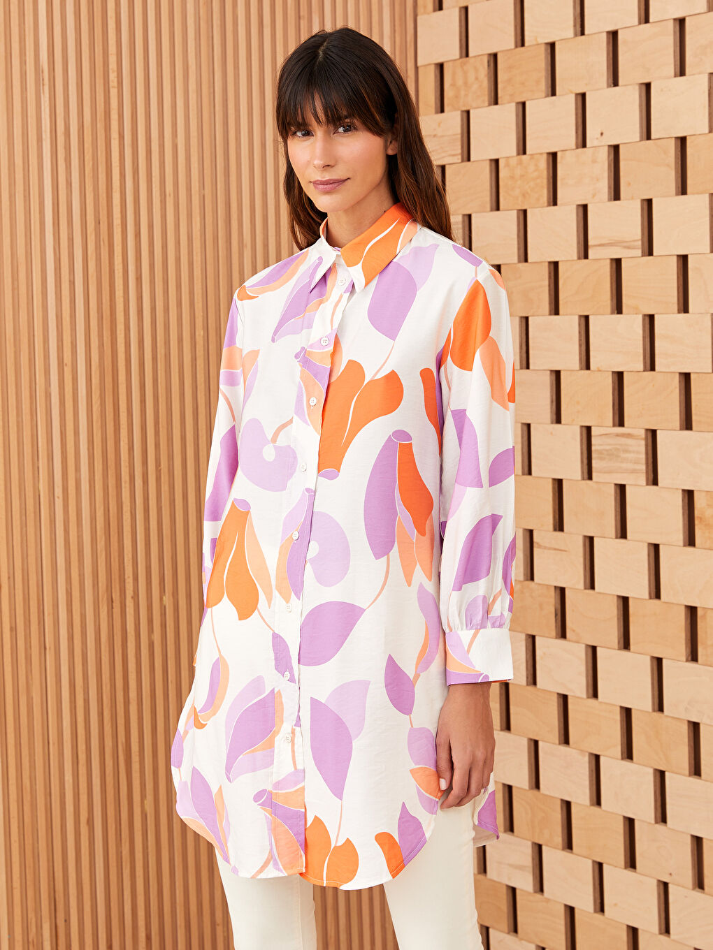 Принтті әйелдерге арналған жейде туника-1