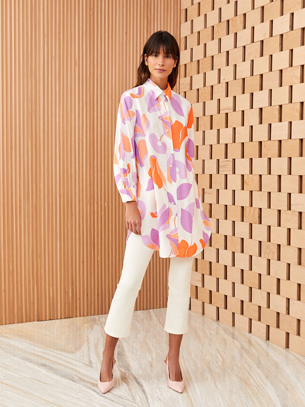 Принтті әйелдерге арналған жейде туника-2