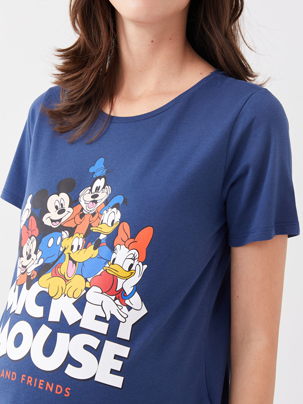 Crew Neck Mickey Mouse Printed Short Sleeve Maternity T-shirt -S3GP66Z8-HSD