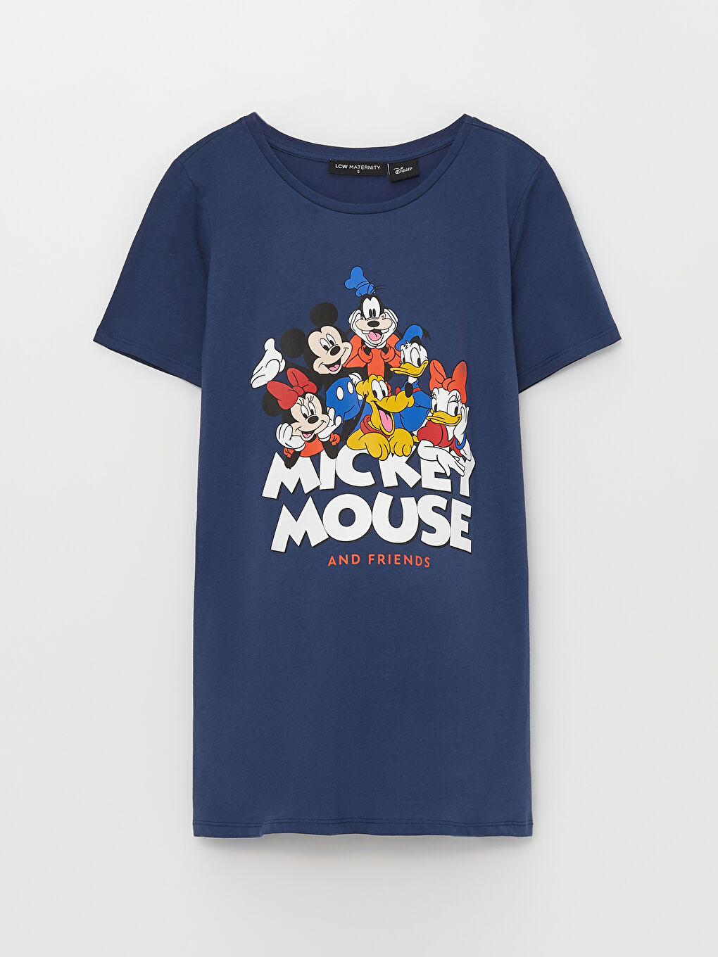 Crew Neck Mickey Mouse Printed Short Sleeve Maternity T-shirt -S3GP66Z8-HSD