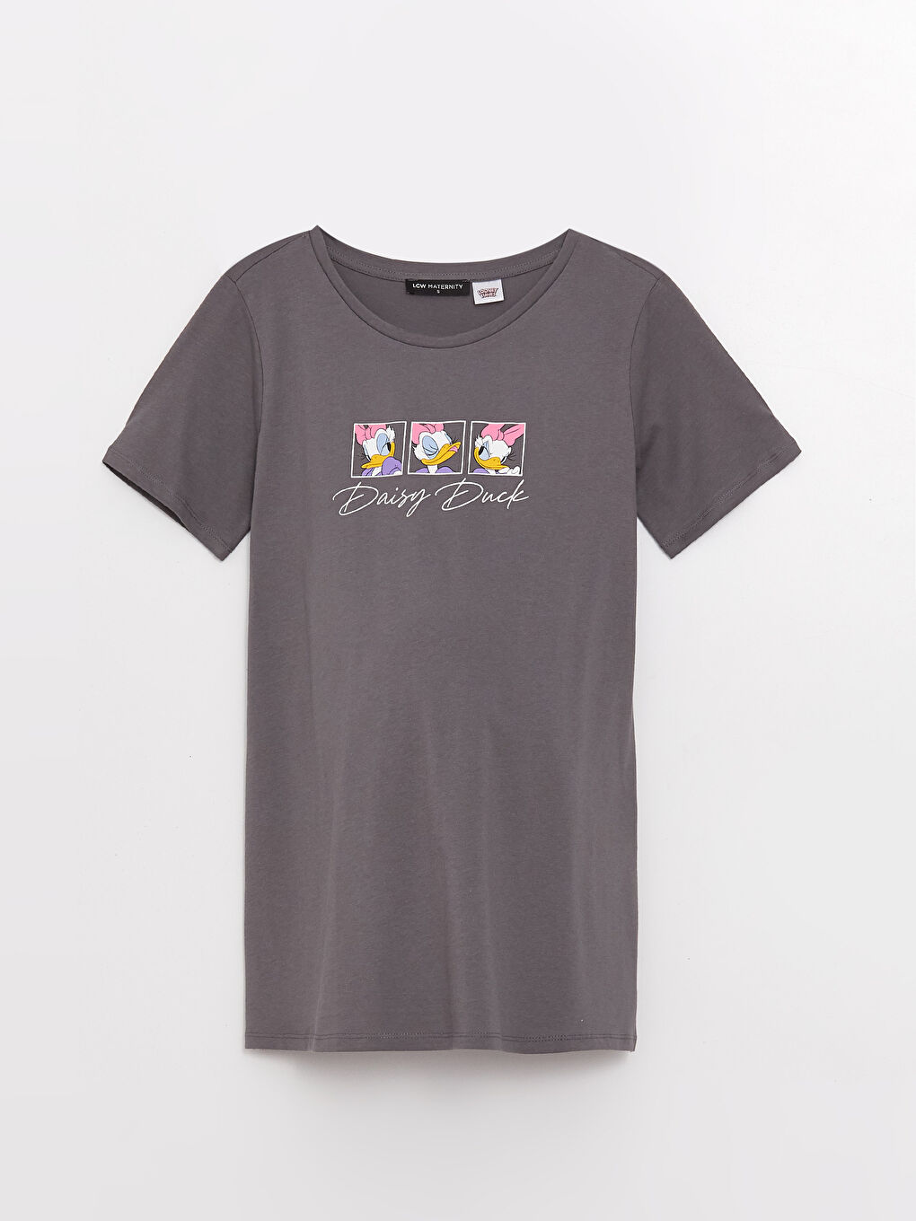 Crew Neck Daisy Duck Printed Short Sleeve Maternity T-Shirt -S3GP67Z8-H0H