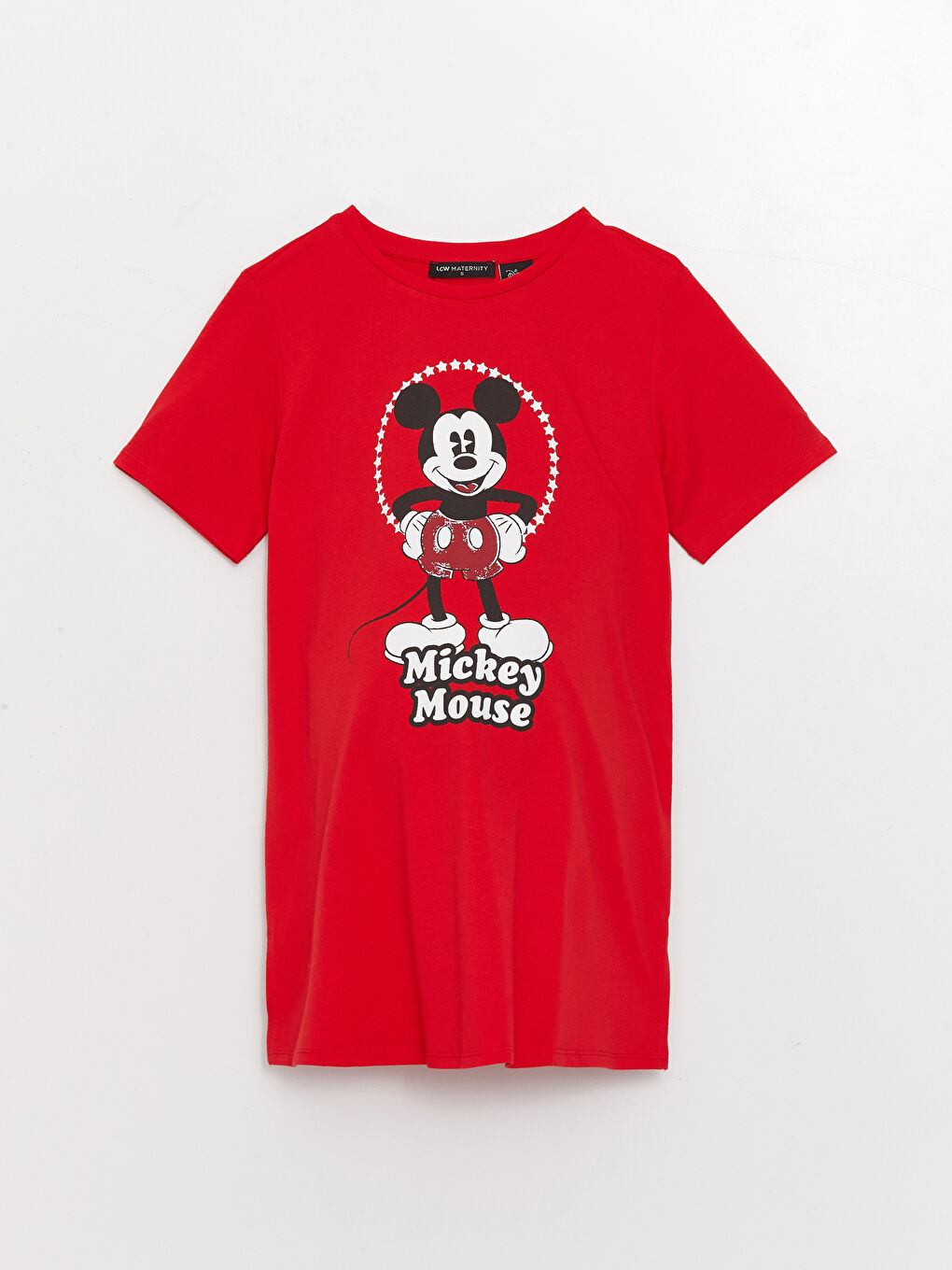 Crew Neck Mickey Mouse Printed Short Sleeve Maternity T-shirt -S3GP74Z8-HC3
