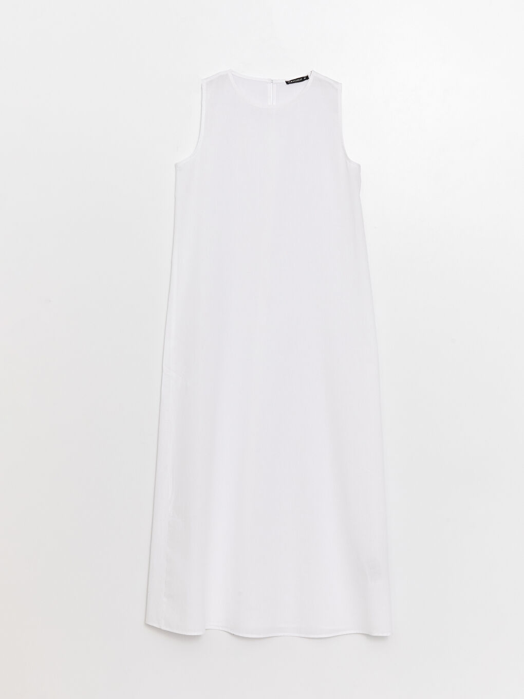 Beyaz Bisiklet Yaka Kadın Elbise Astarı