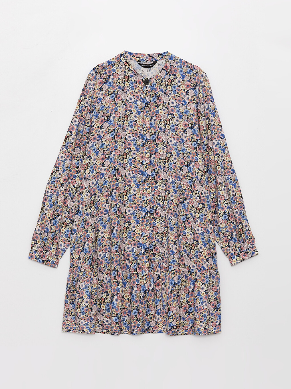 Grandad Collar Floral Long Sleeve Women's Tunic-5