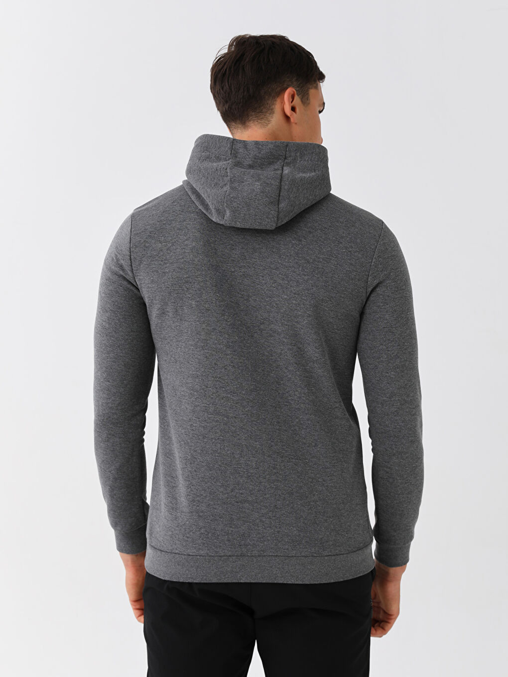 LCW ECO Gri Melanj Uzun Kollu Erkek Hoodie - 4