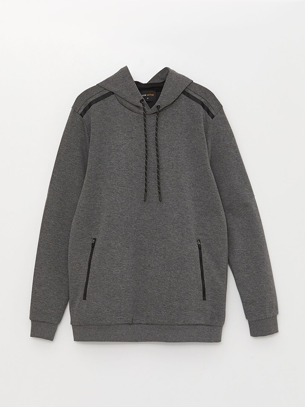 LCW ECO Gri Melanj Uzun Kollu Erkek Hoodie - 5