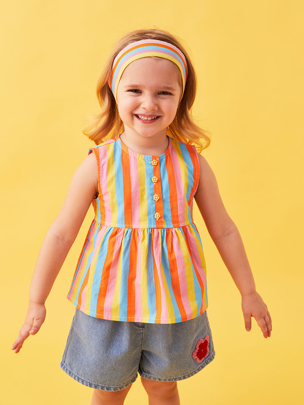 Chemise Bébé Fille Col Rond Bloc de Couleurs-2