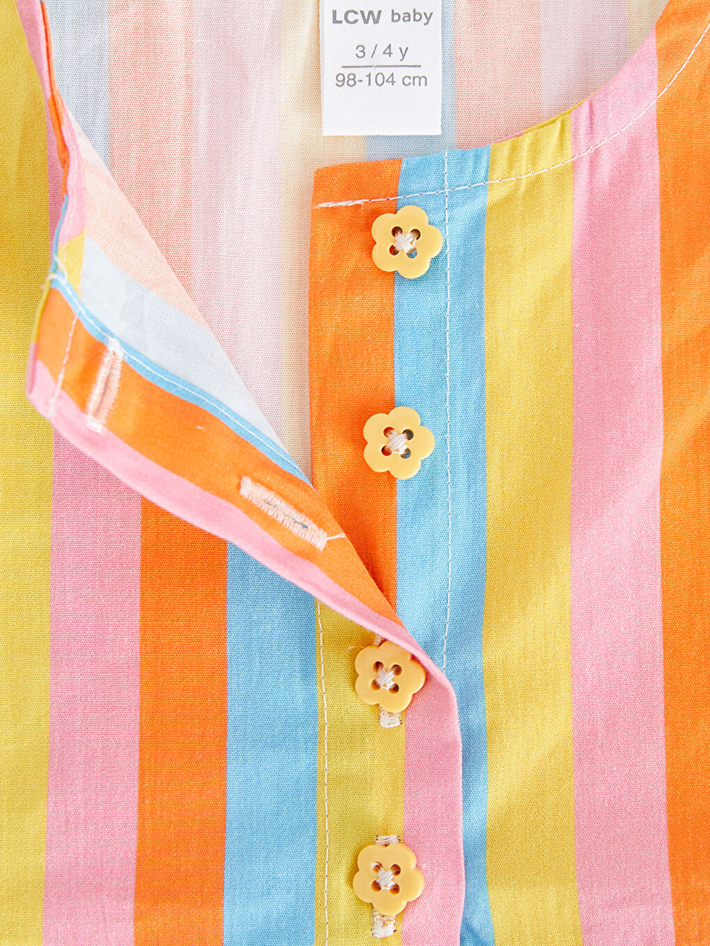 Chemise Bébé Fille Col Rond Bloc de Couleurs-7