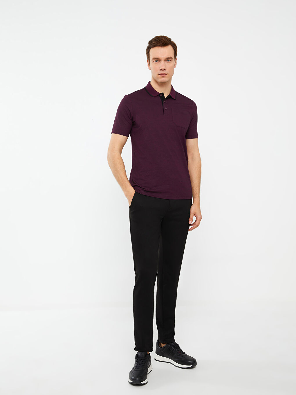 تيشيرت ياقة بولو كم قصير مُعالج بالميرسرايز للرجال-2