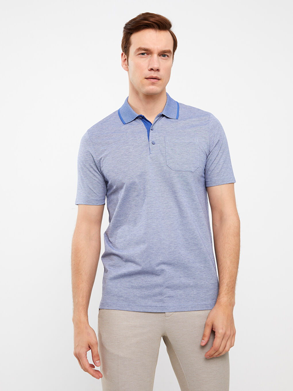 LCWAIKIKI Classic Merserize Polo Yaka Kısa Kollu Erkek Tişört -S3GQ11Z8-MLC