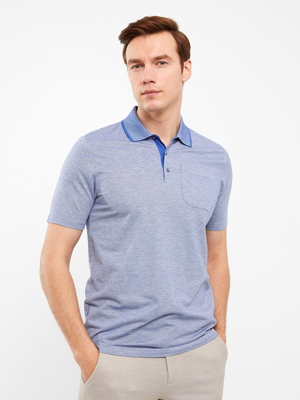 LCWAIKIKI Classic Merserize Polo Yaka Kısa Kollu Erkek Tişört -S3GQ11Z8-MLC