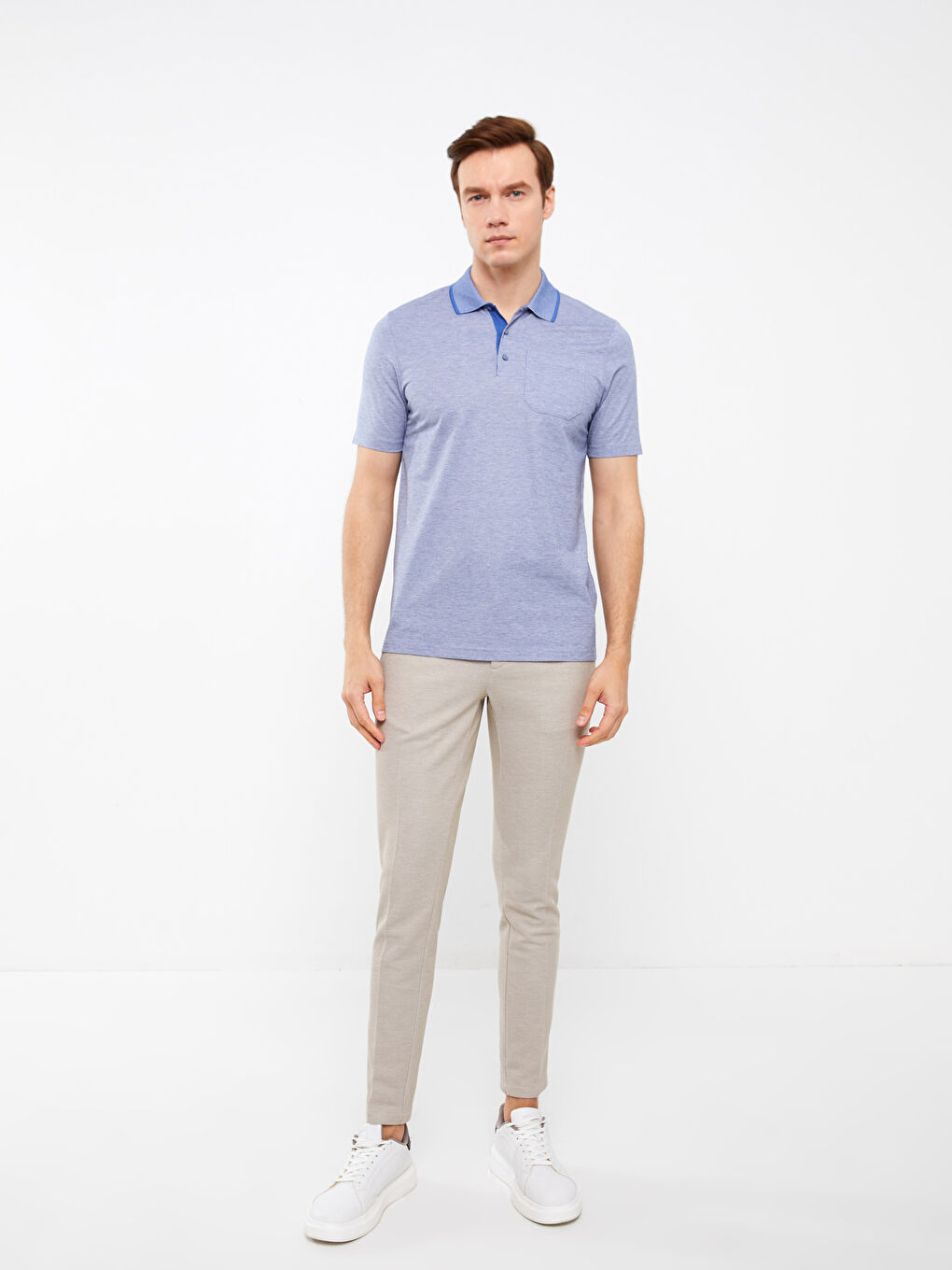 LCWAIKIKI Classic Merserize Polo Yaka Kısa Kollu Erkek Tişört -S3GQ11Z8-MLC