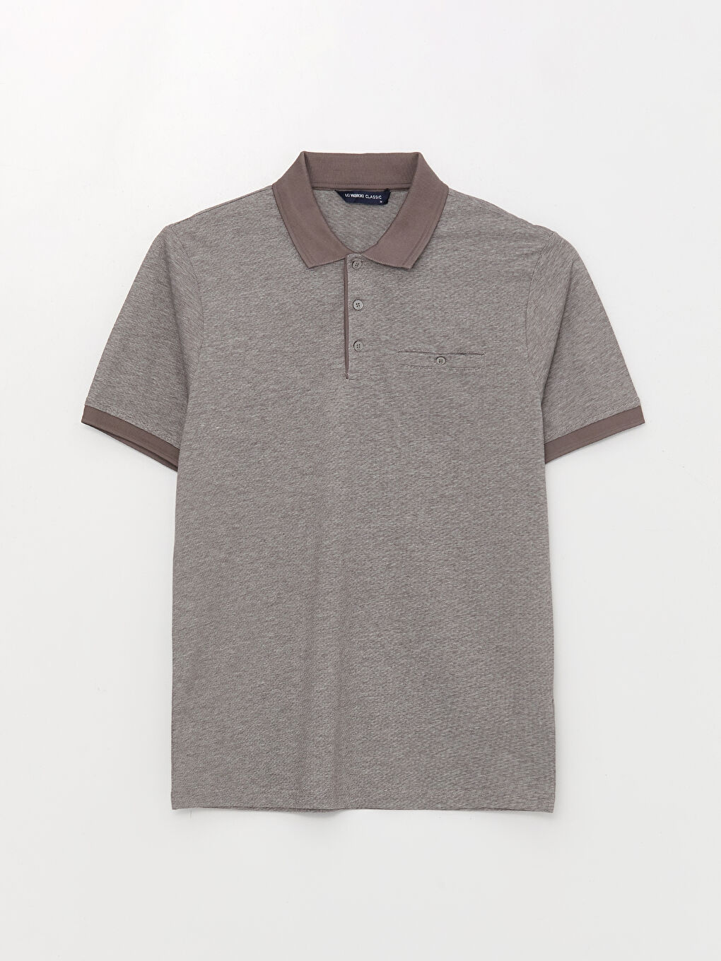 Ерлерге арналған мерсерленген поло жағалы қысқа жең футболка-5