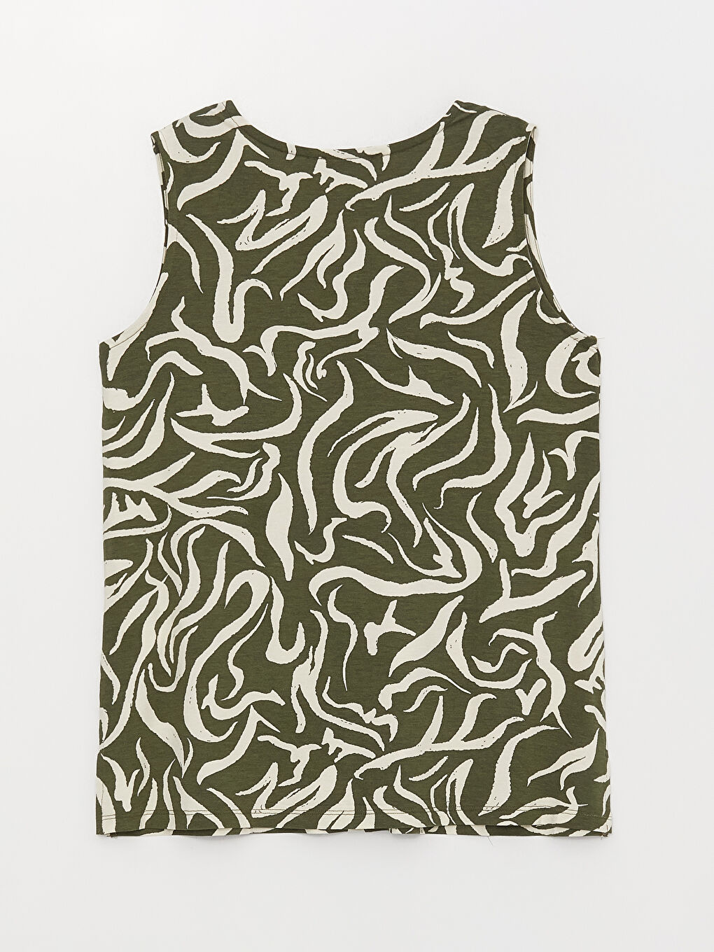 Yeşil Bisiklet Yaka Desenli Kadın Atlet-6