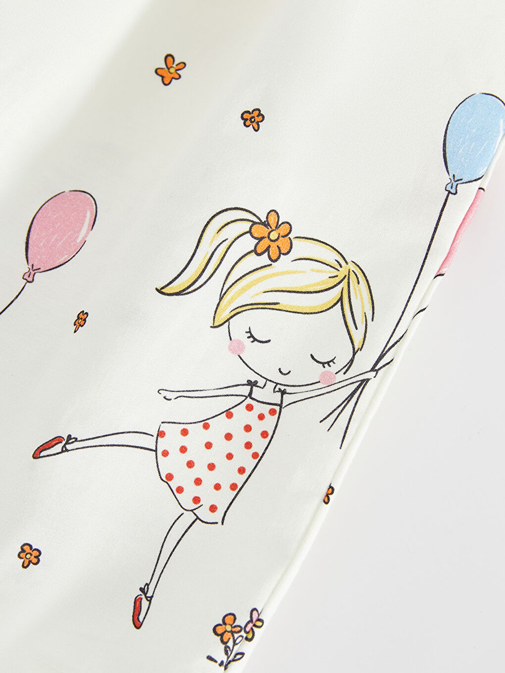 Ekru Kare Yaka Askılı Baskılı Kız Bebek Elbise-9