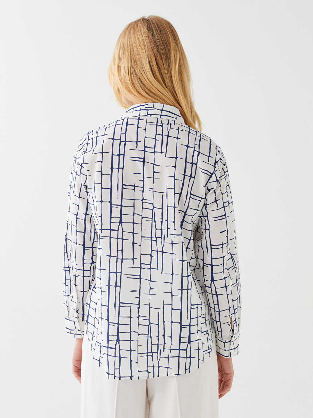 Patterned Long Sleeve Val Woman Shirt-5