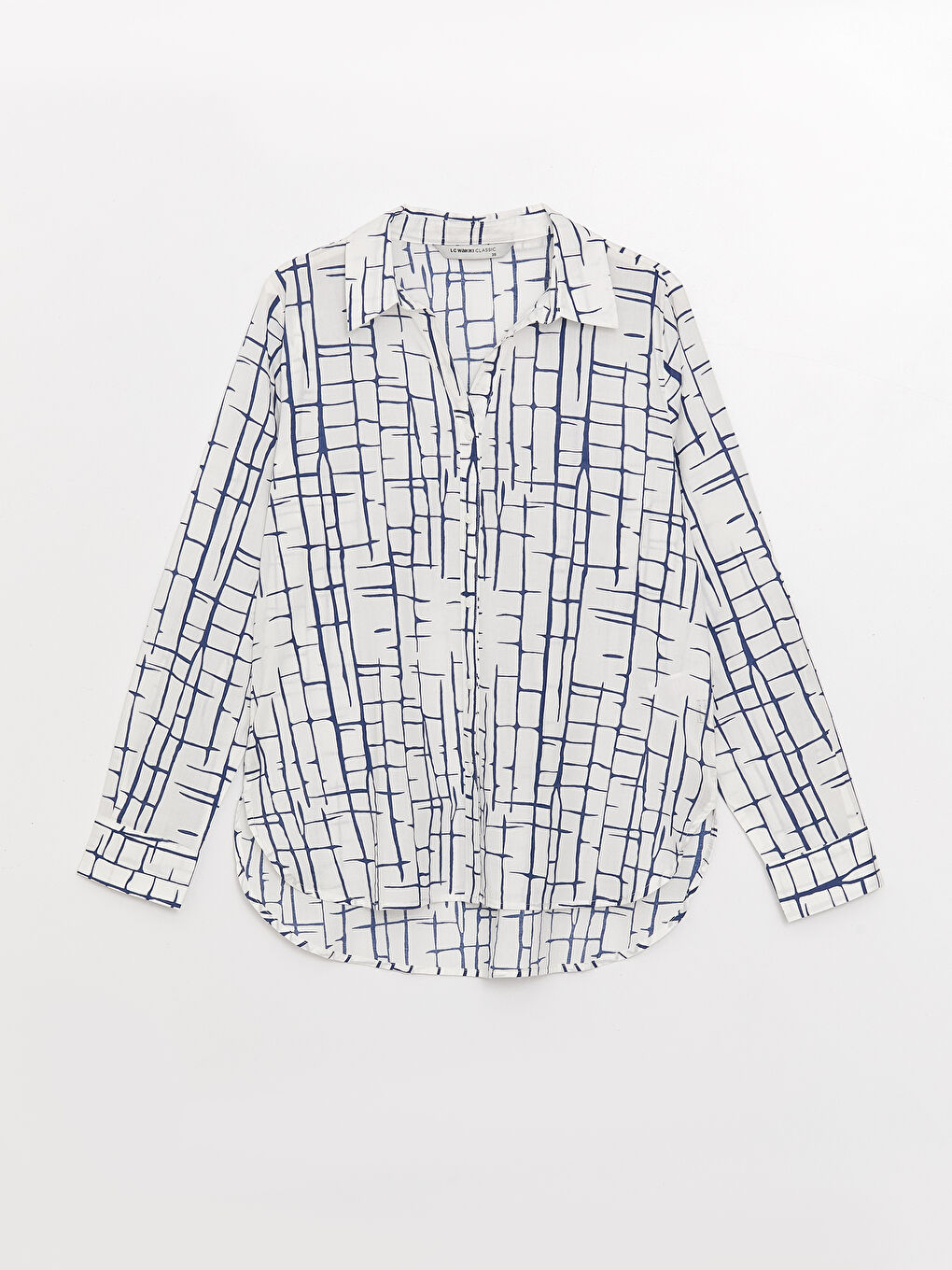 Patterned Long Sleeve Val Woman Shirt-6