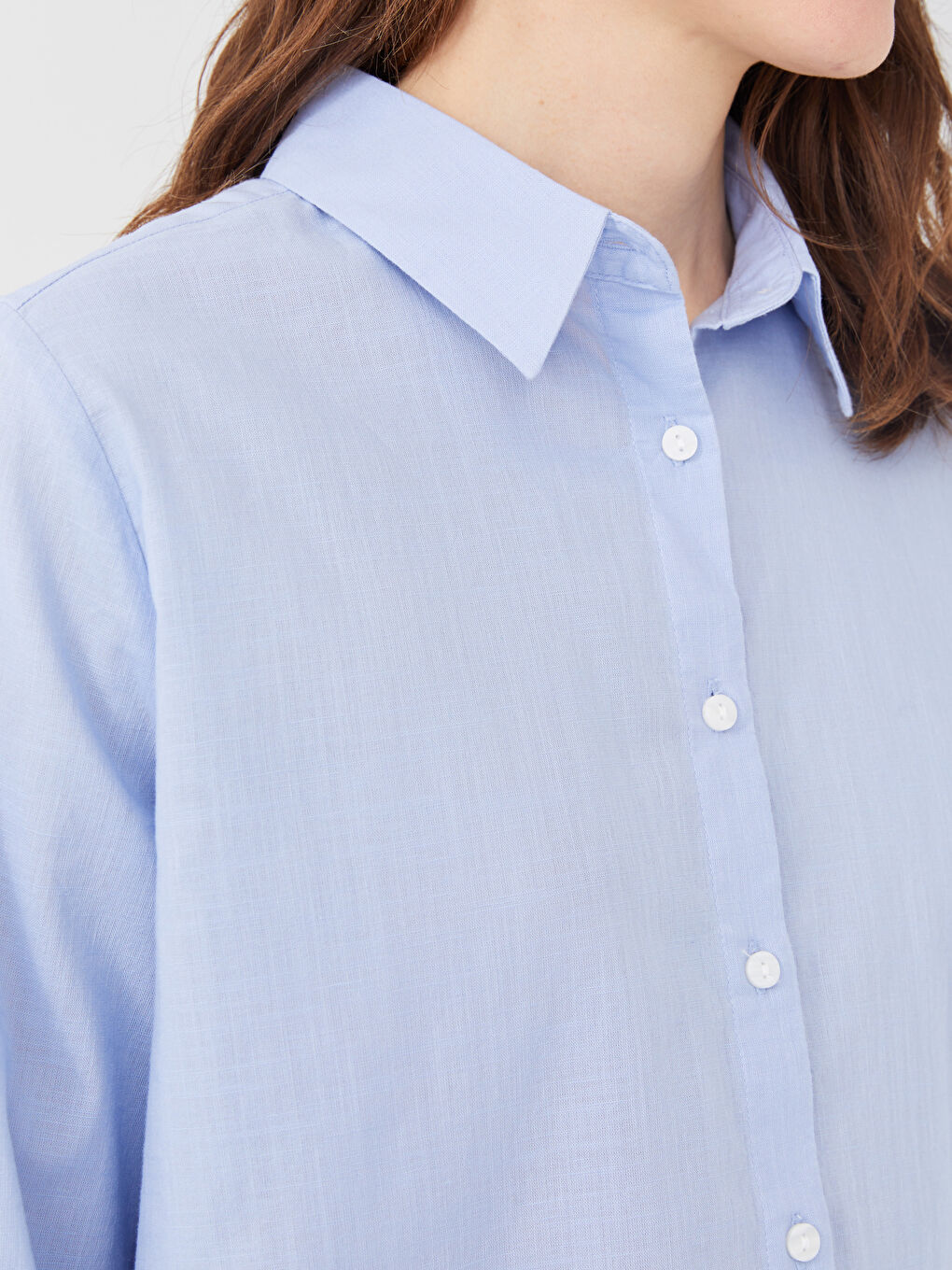 Tunique Chemise Unie à Manches Longues pour Femmes-3