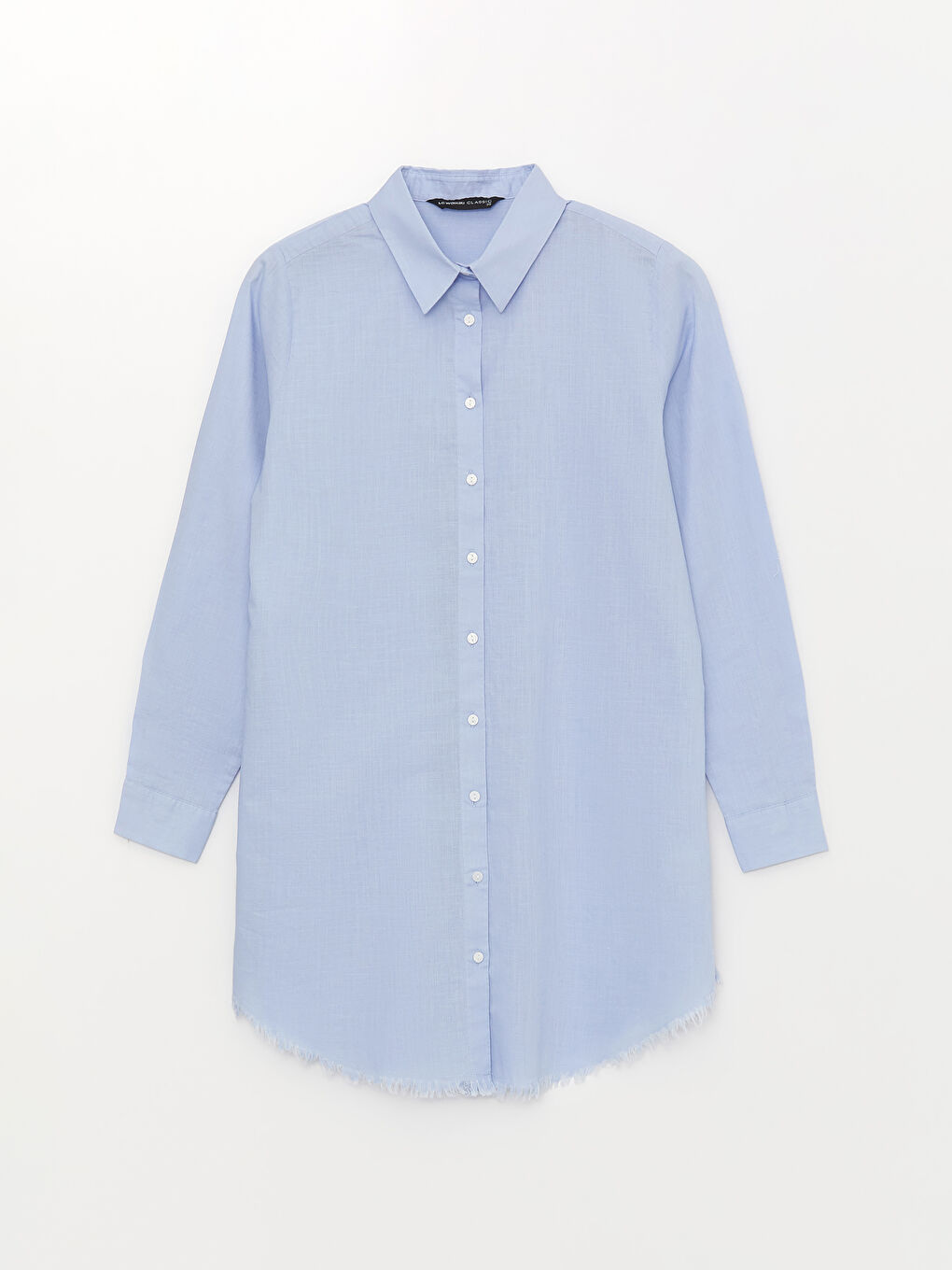 Tunique Chemise Unie à Manches Longues pour Femmes-5