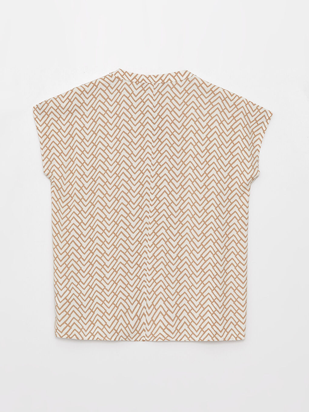 Bluza s vezanjem oko vrata, uzorkovana, kratki rukav za žene-6