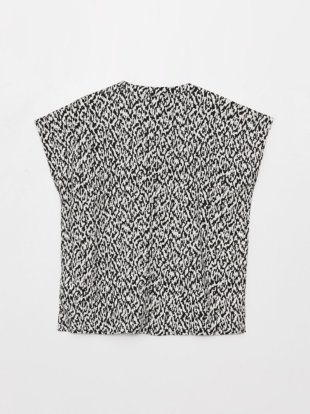LCWAIKIKI Classic Tie Neck Patterned Short Sleeve Women's Blouse -S3GQ55Z8-LQJ