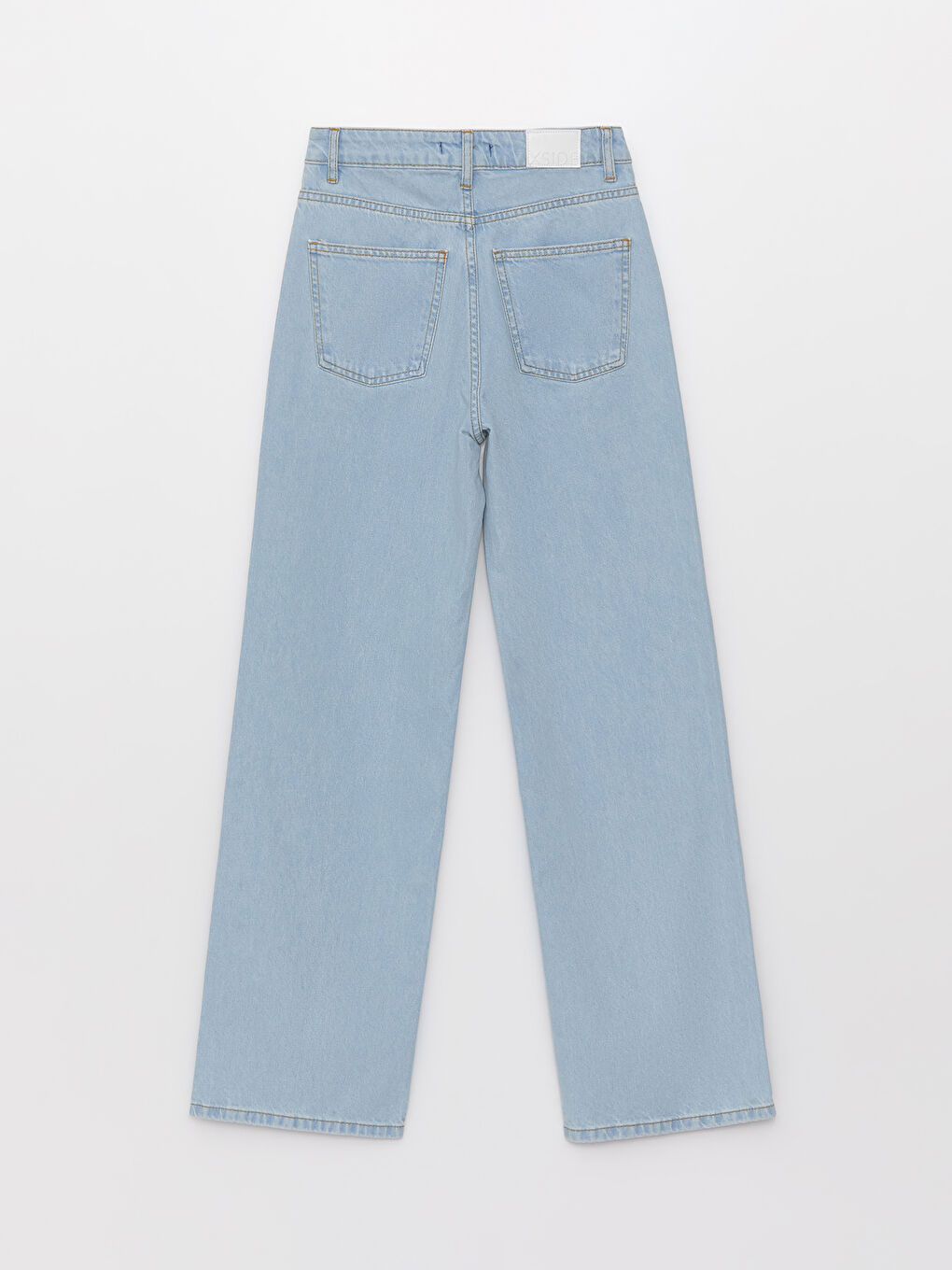 Mavi Yüksek Bel Wideleg Kadın Jean Pantolon-6