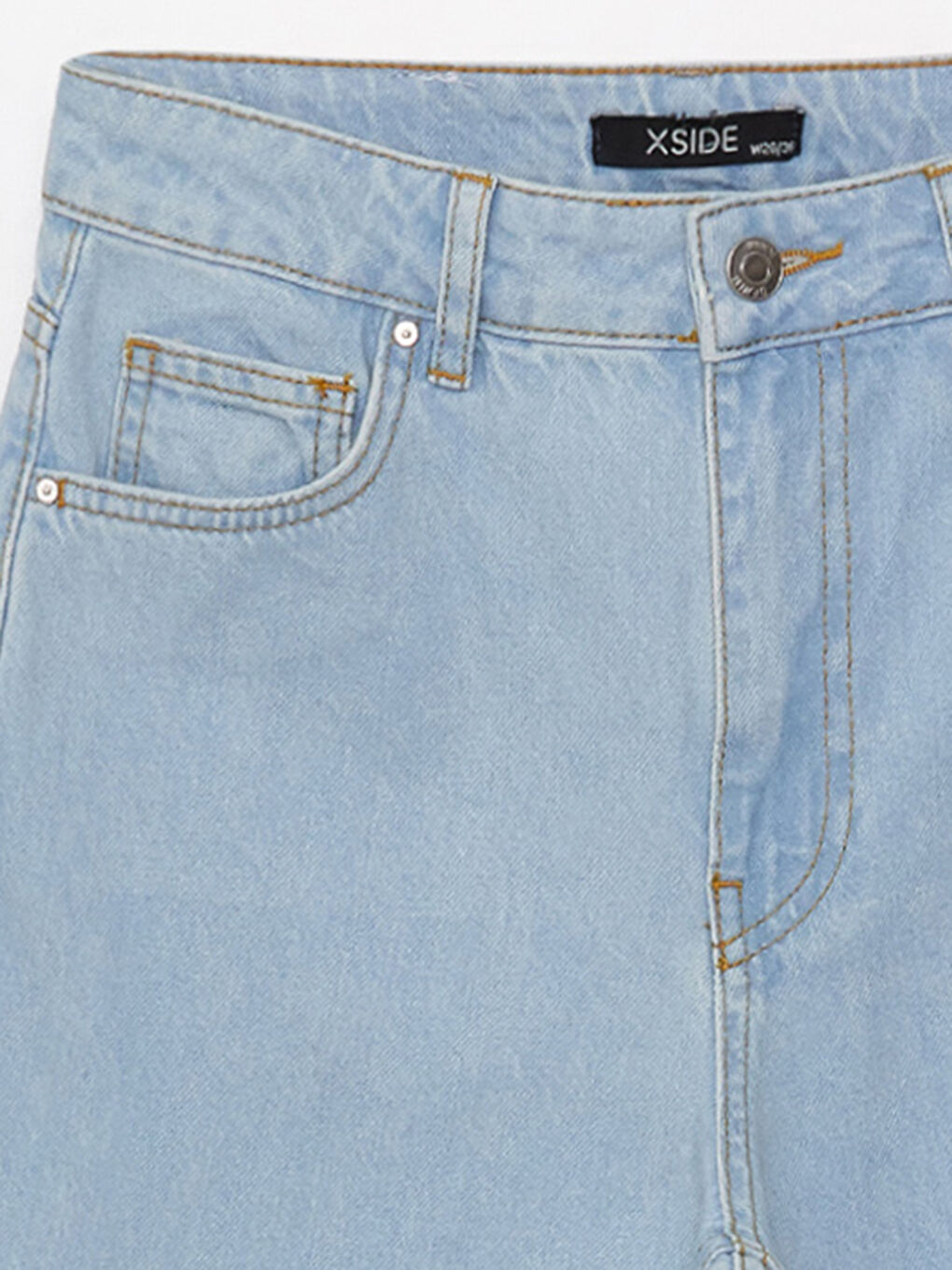 Mavi Yüksek Bel Wideleg Kadın Jean Pantolon-7