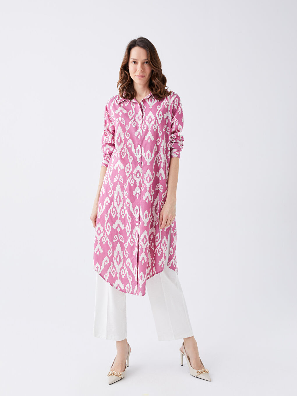 Узорчатая Женская Рубашка-Туника