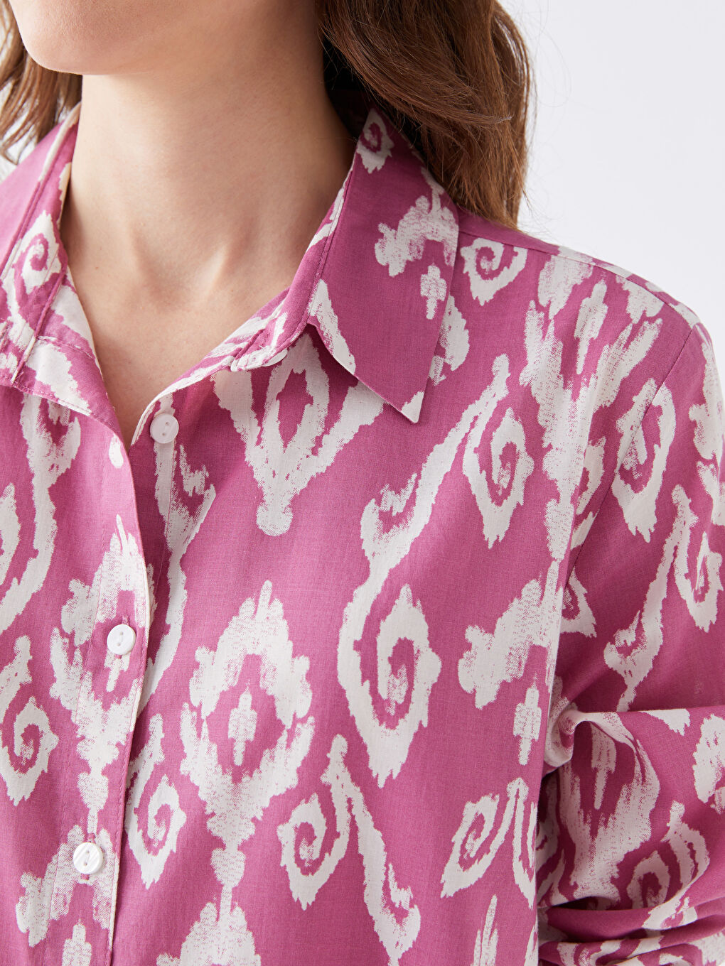 Узорчатая Женская Рубашка-Туника-2