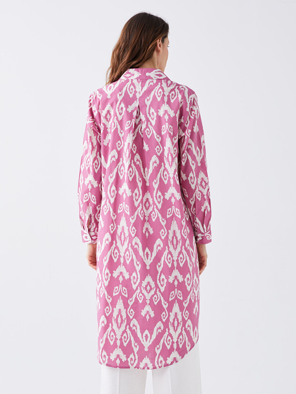 Узорчатая Женская Рубашка-Туника-3