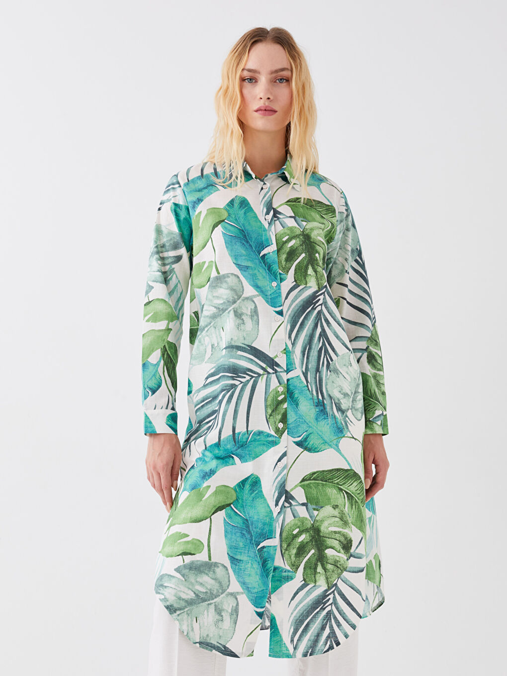 Patterned Women's Shirt Tunic-1