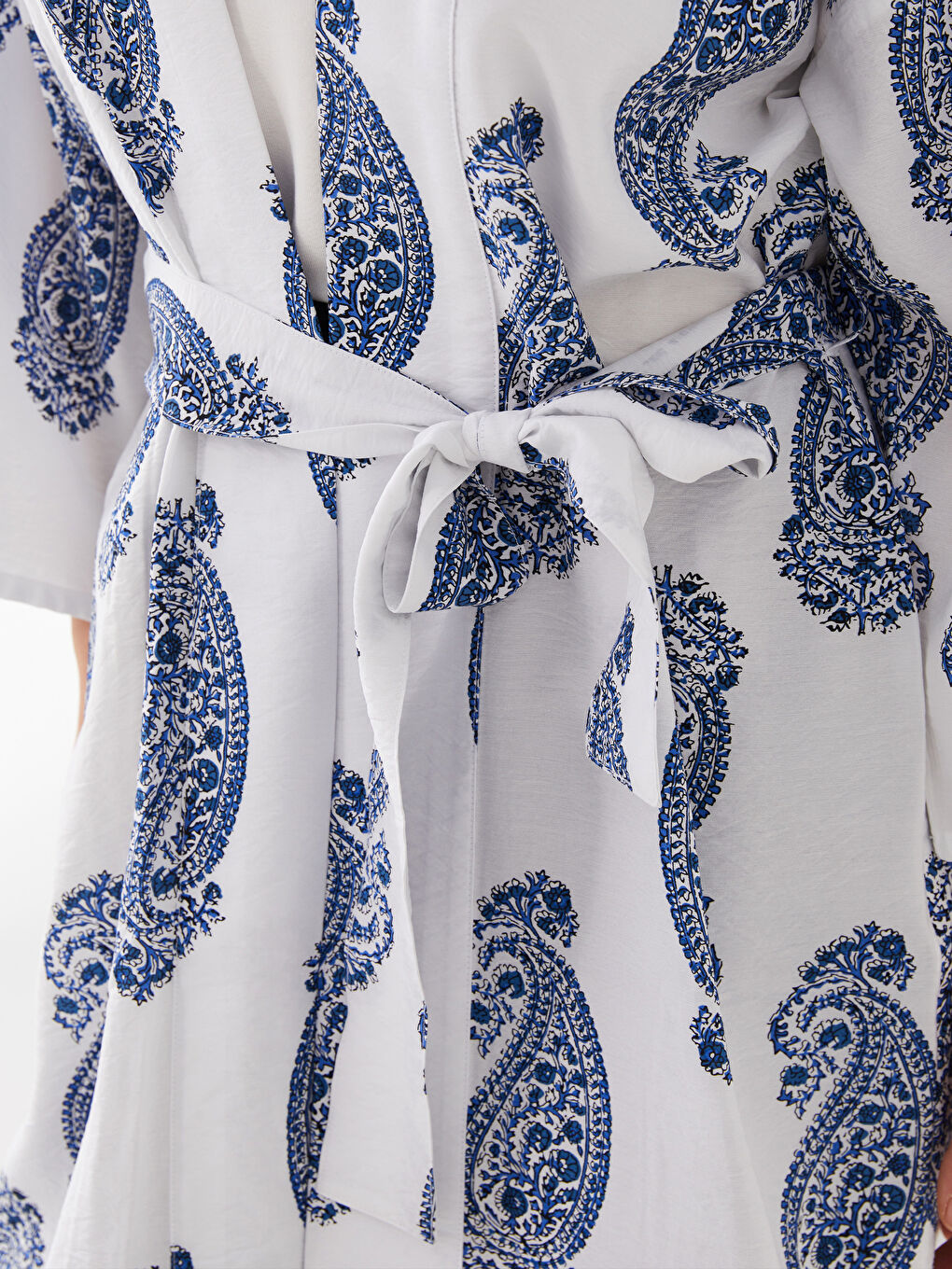 Shawl Collar Patterned Oversize Women's Kimono-3