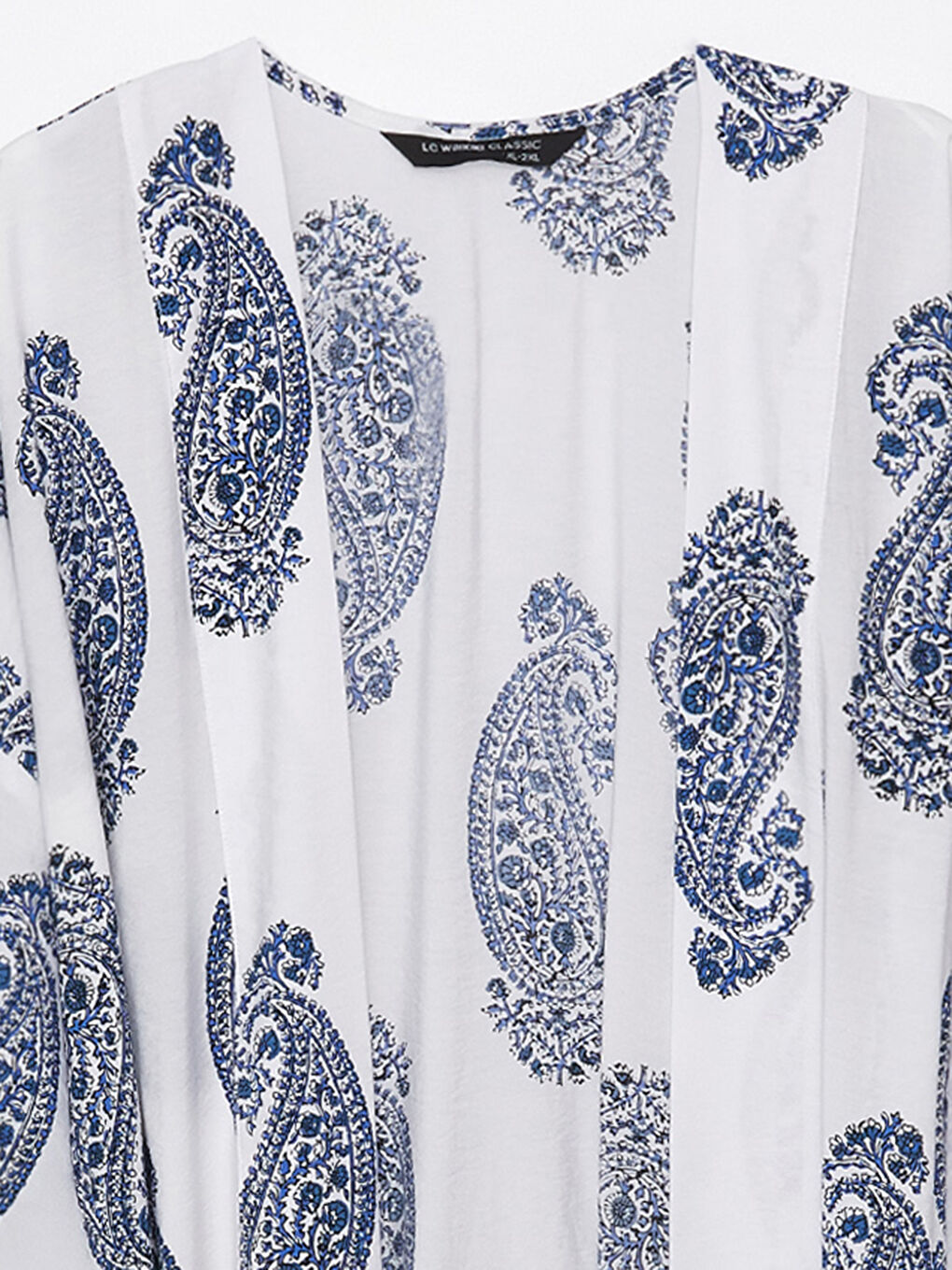 Shawl Collar Patterned Oversize Women's Kimono-7