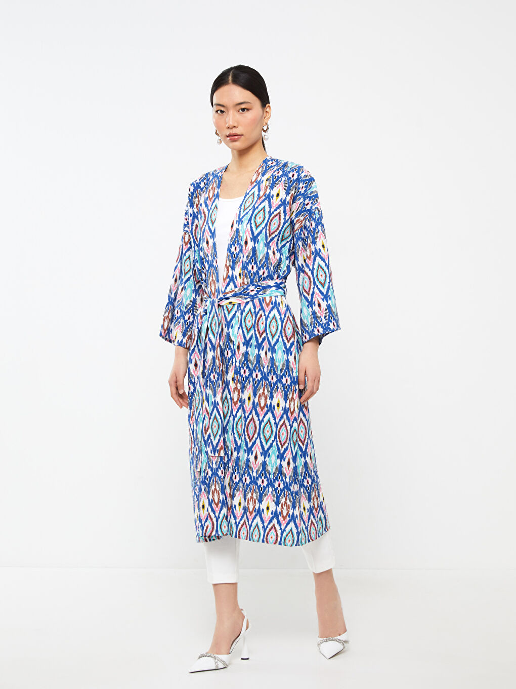 LC Waikiki Šal kragna Uzorak Preveliko Ženski Kimono -S3GQ82Z8-F9C