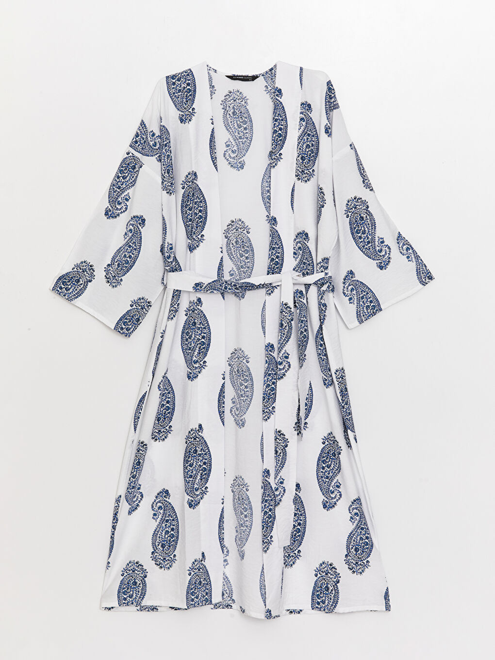 Shawl Collar Patterned Oversize Women's Kimono-5